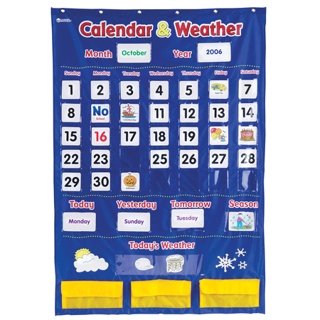 LEARNING RESOURCES Calendar and Weather Pocket Chart 2418